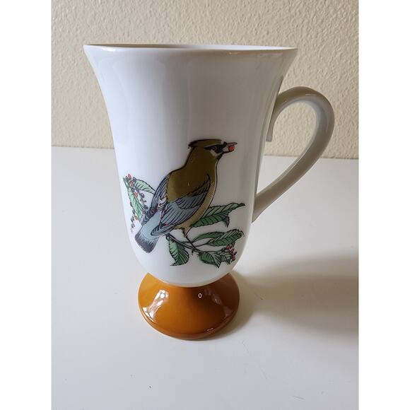 FRED ROBERTS VTG Made in Japan Footed Colorful Bird 8oz Coffee Mugs set of 4 - Picture 4 of 11